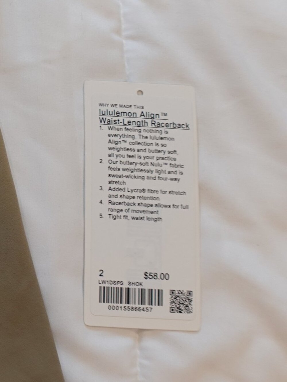 Lululemon Align Waist-Length Racerback SHOK - Picture 10 of 10